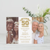 Proost op het 50e bruiloft Jubileum 2 Foto Kaart (Staand voorkant)