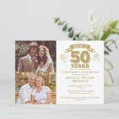 Proost op het 50e bruiloft Jubileum 2 Foto Kaart (Staand voorkant)