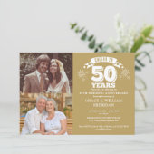 Proost op het 50e bruiloft Jubileum 2 Foto Kaart (Staand voorkant)