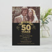 Proost op het 50e bruiloft Jubileum Foto Kaart (Staand voorkant)