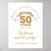 Proost op het 50e bruiloft Jubileum Welkomstbord Poster (Voorkant)