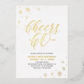 Proost op het 60ste verjaardagsfeest folie uitnodiging (Voorkant)