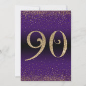 Proost op het 90-jarige verjaardagsfeest, Paars Kaart (Achterkant)