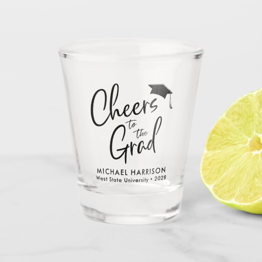 Proost op het Afstudeerder Afstuderen Shot Glas (Voorkant)