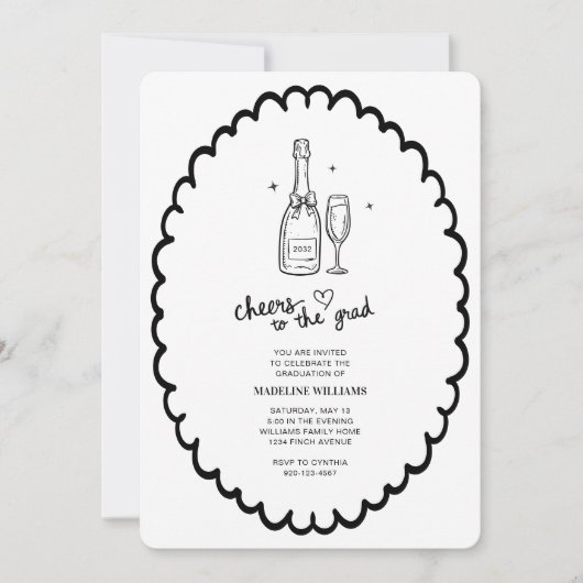 Proost op het Afstudeerder Champagne Afstuderen In Kaart (Voorkant)