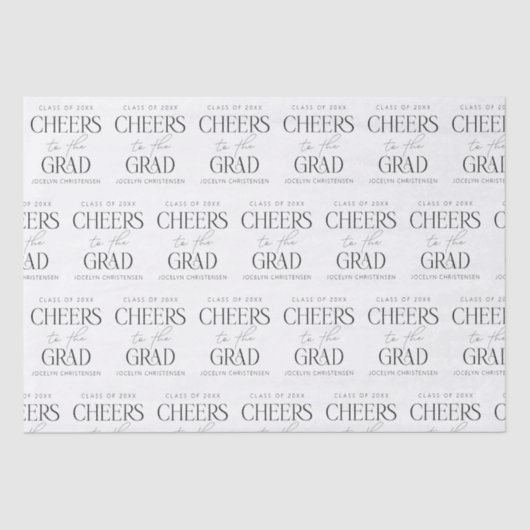 Proost op het Afstudeerder Custom Name Year Afstud Tissuepapier (Voorkant)