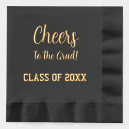 Proost op het Afstudeerder Graduation Party Black  Folie Servetten