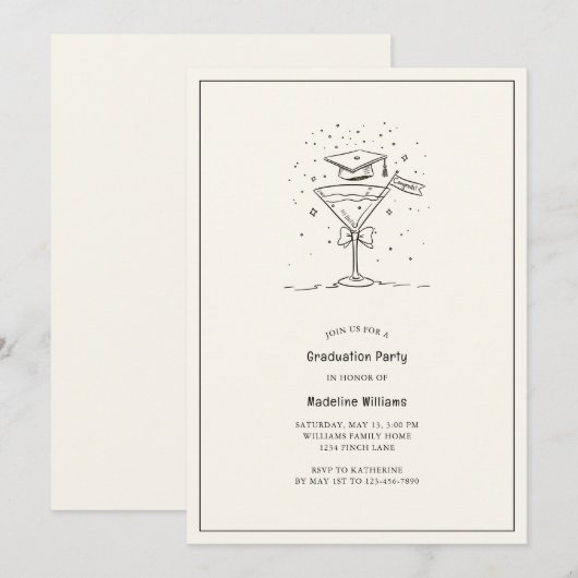 Proost op het Afstudeerder Martini Graduation Part Kaart (Voorkant / Achterkant)