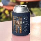 Proost op het Afstudeerder Navy Blue Custom Afstud Blikjeskoeler