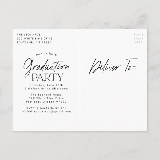 Proost op het Afstudeerder Script 3 Photo Graduati Uitnodiging Briefkaart (Achterkant)