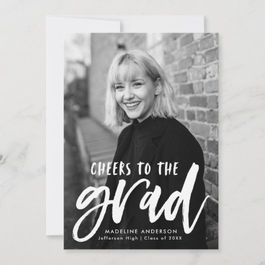 Proost op het Afstudeerder Script Paarse Photo Afs Aankondiging (Voorkant)