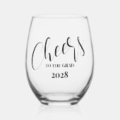 Proost op het AFSTUDEERDER Wijnglas Zonder Voet (Voorkant)