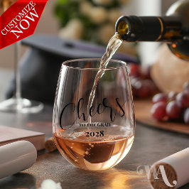 Proost op het AFSTUDEERDER Wijnglas Zonder Voet