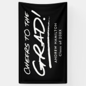 Proost op het Afstudeerder Zwart-wit Afstuderen Spandoek (Verticaal)