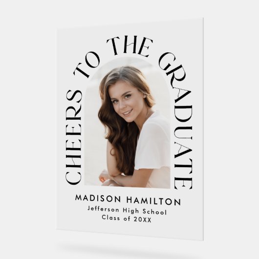 Proost op het Afstuderen Arch Photo Graduation Par Acryl Bord (Hoek)