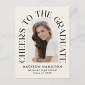 Proost op het Afstuderen Arch Photo Graduation Par Uitnodiging Briefkaart (Voorkant)