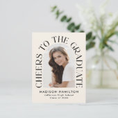 Proost op het Afstuderen Arch Photo Graduation Par Uitnodiging Briefkaart (Staand voorkant)