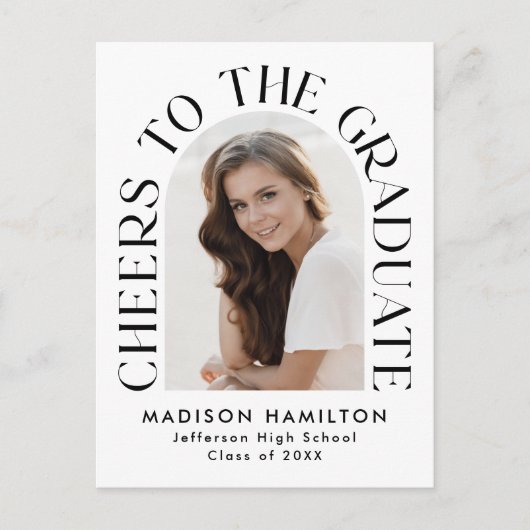 Proost op het Afstuderen Arch Photo Graduation Par Uitnodiging Briefkaart (Voorkant)
