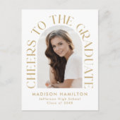 Proost op het Afstuderen Arch Photo Graduation Par Uitnodiging Briefkaart (Voorkant)