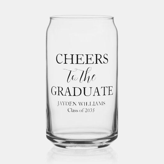 Proost op het Afstuderen Custom 2025 Afstuderen Blikvorm Glas (Voorkant)