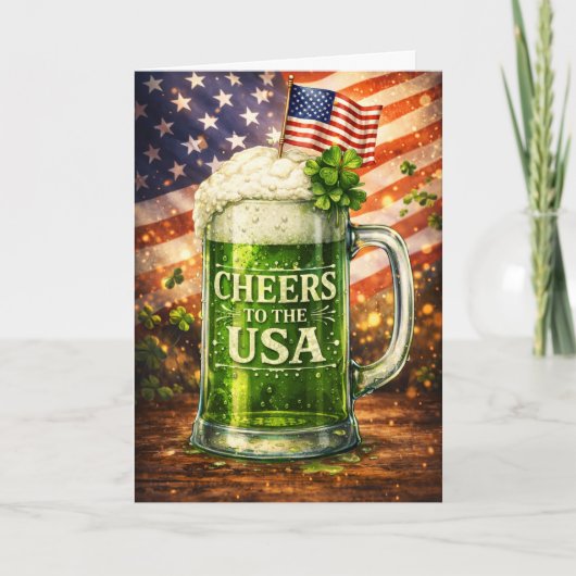 Proost op het Amerikaanse groene bier St. Patrick' Kaart (Voorkant)