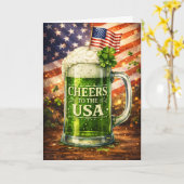 Proost op het Amerikaanse groene bier St. Patrick' Kaart (Gele Bloem)