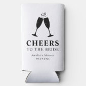 Proost op het Bride Brunch & Bubbly Vrijgezellenfe Seltzer Blikjeskoeler (Achterkant)