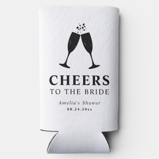 Proost op het Bride Brunch & Bubbly Vrijgezellenfe Seltzer Blikjeskoeler (Achterkant)