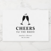 Proost op het Bride Brunch & Bubbly Vrijgezellenfe Sparkling Wijnetiket (Enkel label)