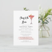 Proost op het Bride Vrijgezellenfeest Cocktail Par Kaart (Staand voorkant)