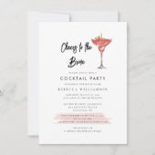 Proost op het Bride Vrijgezellenfeest Cocktail Par Kaart (Voorkant)