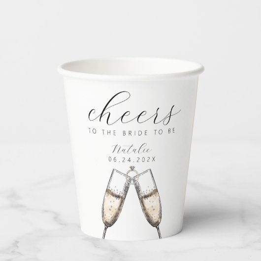 Proost op het elegante Vrijgezellenfeest van Bubbl Papieren Bekers (Achterkant)