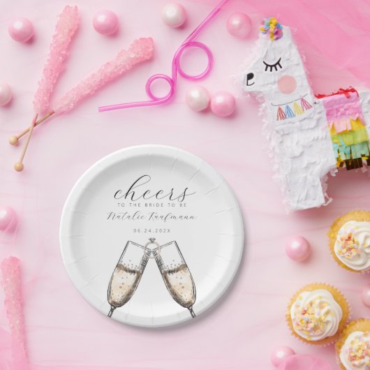 Proost op het elegante Vrijgezellenfeest van Bubbl Papieren Bordje (Feest)