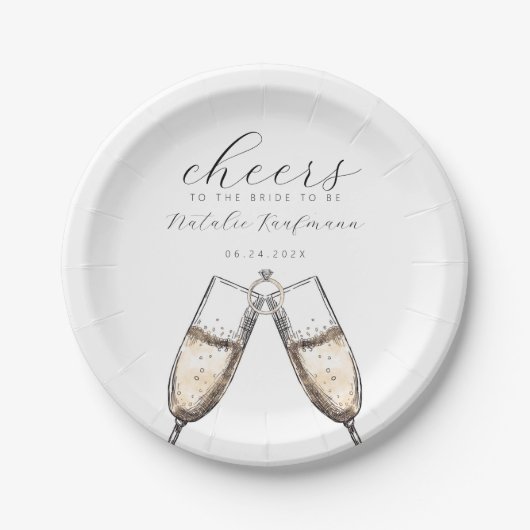 Proost op het elegante Vrijgezellenfeest van Bubbl Papieren Bordje (Voorkant)