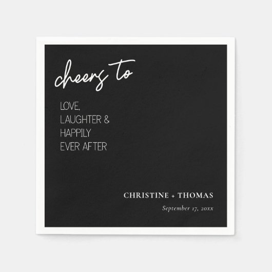 Proost op het gelukkige paar! Bruiloft Servet (Voorkant)
