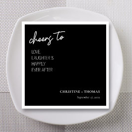 Proost op het gelukkige paar! Bruiloft Servet