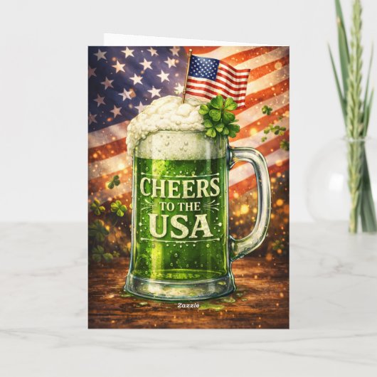 Proost op het groene bier van St. Patrick's Day in Kaart (Achterkant)