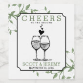 Proost op het Grooms Wine Bottle Label Wijn Etiket (Enkel label)