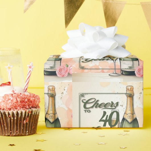 Proost op het jarenfeest cadeaupapier (Verjaardagsfeest)