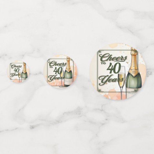 Proost op het jarenfeest confetti (Achterkanten)