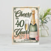 Proost op het jarenfeest kaart (Staand voorkant)