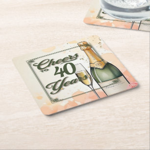Proost op het jarenfeest kartonnen onderzetters