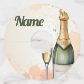 Proost op het jarenfeest wijnglaslabel (Voorkant)