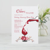 Proost op het jubileumdiner van de liefde kaart (Staand voorkant)