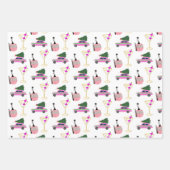 Proost op het kerst-nieuwjaarsskifeest inpakpapier vel (Voorkant 3)