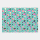 Proost op het kerst-nieuwjaarsskifeest inpakpapier vel (Voorkant 2)