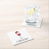 Proost op het kerstfeestje Santa Hat Wine Kartonnen Onderzetters (Insitu)