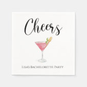 Proost op het kosmopolitische vrijgezellenfeest servet (Voorkant)