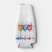"Proost op het leven" Artistieke Flessenkoeler Flesjeskoeler (Voorkant)