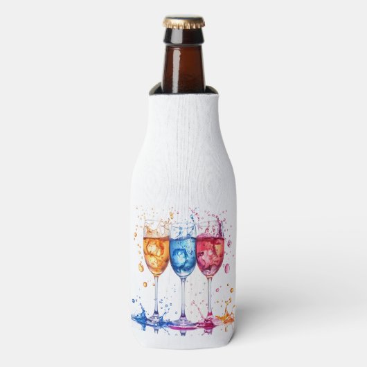 "Proost op het leven" Artistieke Flessenkoeler Flesjeskoeler (Fles Voorkant)